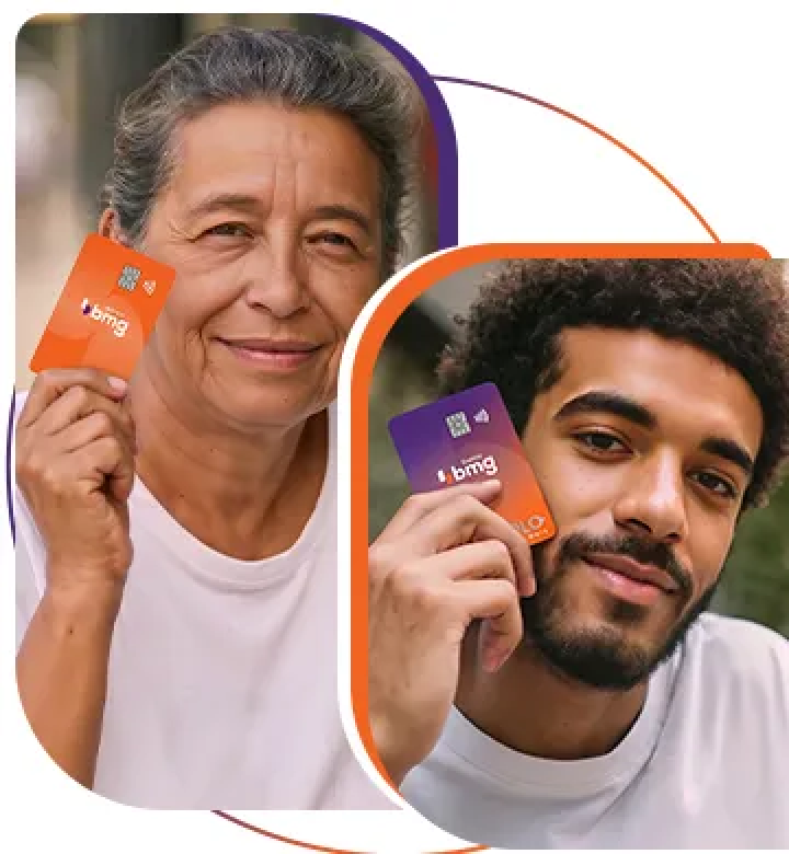 Mulher sorrindo por conta das taxas de empréstimo vantajosas do Banco Bmg