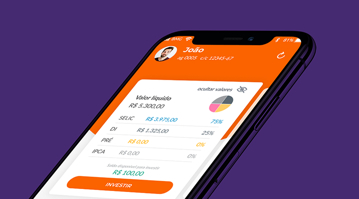 Smartphone envolto com as cores da BMG