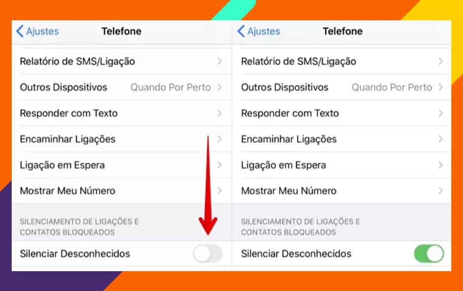 Passo 2 - bloqueio de ligações iOS - iphone 13