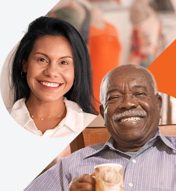 Homem sorrindo por conta das taxas de empréstimo vantajosas do Banco Bmg